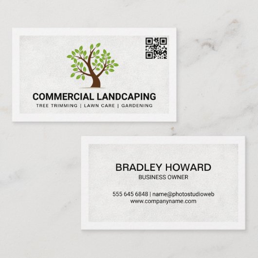 ツリーのロゴ | QRコード 名刺 (正面/裏面)