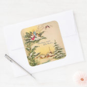 ツリーのヴィンテージクリスマスエンジェル スクエアシール (封筒)