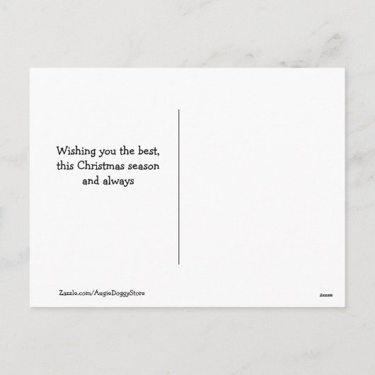 ツリーの下で眠っているクリスマスゴールデンレトリバー犬 シーズンポストカード (裏面)