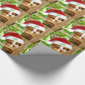 ツリーの中のクリスマスタブビー猫 ラッピングペーパー (角)