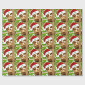 ツリーの中のクリスマスタブビー猫 ラッピングペーパー (フラット)