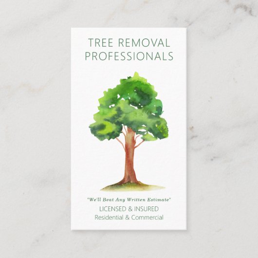 ツリーの削除プロフェッショナル名刺 名刺 (正面)