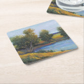 ツリーの反射II スクエアペーパーコースター (アングル)