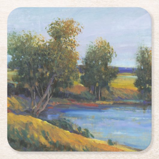 ツリーの反射II スクエアペーパーコースター (正面)