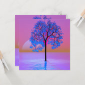 ツリーの夕日 カード (正面/裏面インサイチュ)