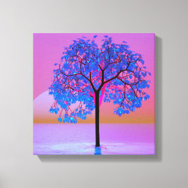 ツリーの夕日 キャンバスプリント
