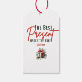 ツリーの最高の下にある表示、カスタマイズ可能なクリスマス ギフトタグ