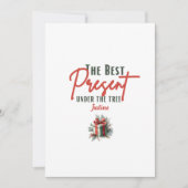 ツリーの最高の下にある表示、カスタマイズ可能なクリスマス シーズンカード (正面)