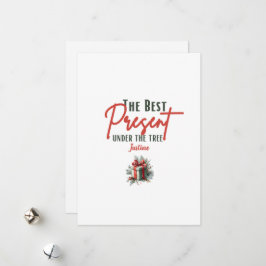 ツリーの最高の下にある表示、カスタマイズ可能なクリスマス シーズンカード