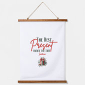 ツリーの最高の下にある表示、カスタマイズ可能なクリスマス 吊り下げ型タペストリー (正面)