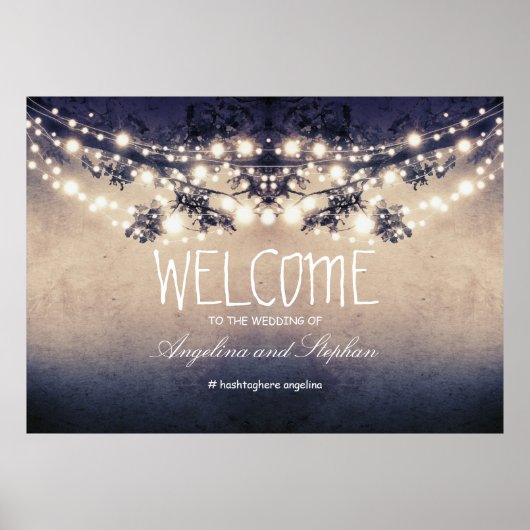ツリーの枝を持つウェルカムストリングライトポスター ポスター (正面)