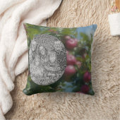 ツリーの赤いリンゴ絵画あなたの写真を追加 クッション (ブランケット)