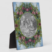 ツリーの赤いリンゴ絵画あなたの写真を追加 フォトプラーク (側面)