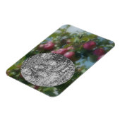 ツリーの赤いリンゴ絵画あなたの写真を追加 マグネット (左側)