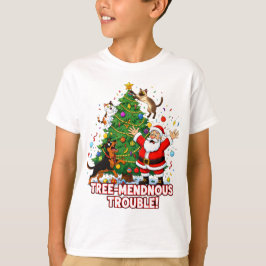 ツリーめんどうなトラブル: サンタのクリスマス・カオス Tシャツ