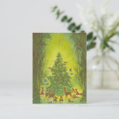 ツリーを収集のまわりにするクリスマスの挨拶_1950 シーズンポストカード (スタンド正面)