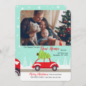 ツリーを持ち帰るフォトホリデーカード シーズンカード (正面/裏面)