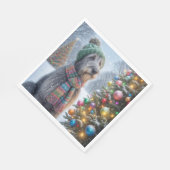 ツリーを持つクリスマス・アイリッシュ・ウルフハウンド スタンダードランチョンナプキン (角)