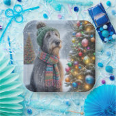 ツリーを持つクリスマス・アイリッシュ・ウルフハウンド ペーパープレート (パーティー)