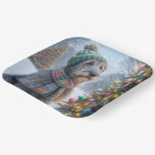 ツリーを持つクリスマス・アイリッシュ・ウルフハウンド ペーパープレート (傾斜あり)