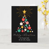 ツリーを持つ牧師と彼の妻のためのクリスマス カード (黄色い花)