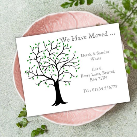 ツリーを移動した住所はがきの変更 案内ポストカード