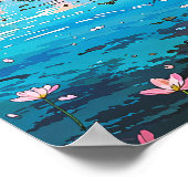 ツリーアイランド – カラフル自然イラストレーションスタイル ポスター (角)