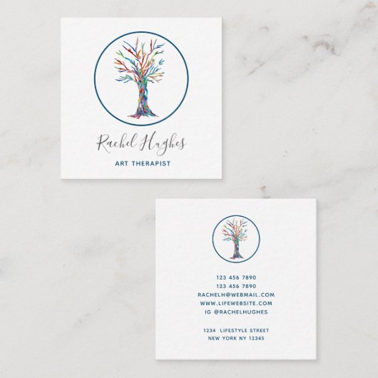 ツリーアモダンートセラピスト スクエア名刺 (正面/裏面)