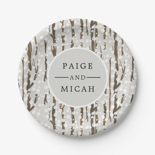 ツリーアンドスノー ウィンターエンゲージメントパーティー ペーパープレート (正面)