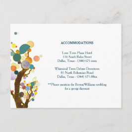 ツリーアートティール（緑がかった色）結婚ズアコモデーション ポストカード