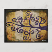 ツリーアートデザイナーのイラストレーションで鳥を除外 ポストカード (裏面)