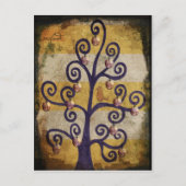 ツリーアートデザイナーのイラストレーションで鳥を除外 ポストカード (正面)