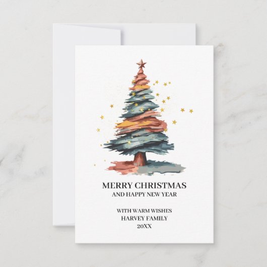 ツリーアートメリークリスマス サンキューカード (正面)