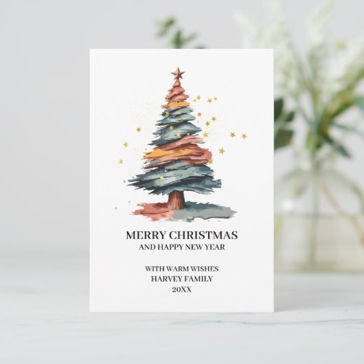 ツリーアートメリークリスマス サンキューカード (スタンド正面)