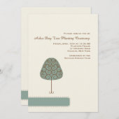 ツリーアー渦巻形のバーデイ招待状 招待状 (正面/裏面)
