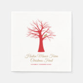 ツリーイベントのクリスマスパラトリカスタムッジ スタンダードカクテルナプキン (正面)