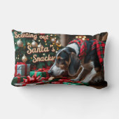 ツリーイング・ウォーカー・クーンハウンドのクリスマスフェスティバル ランバークッション (裏面)
