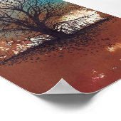 ツリーウォーターカラーアートプリント ポスター (角)