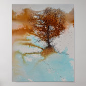 ツリーウォーターカラーアートプリント ポスター (正面)