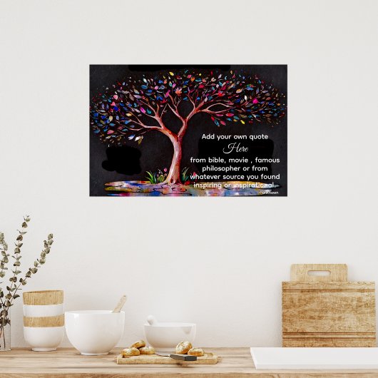 *~*ツリーエテ芸術的リアルDIY引用文ブラックAP81 ポスター (キッチン)