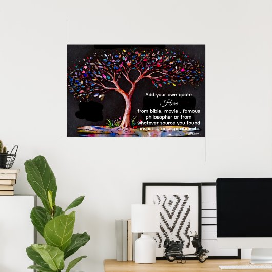 *~*ツリーエテ芸術的リアルDIY引用文ブラックAP81 ポスター (ホームオフィス)