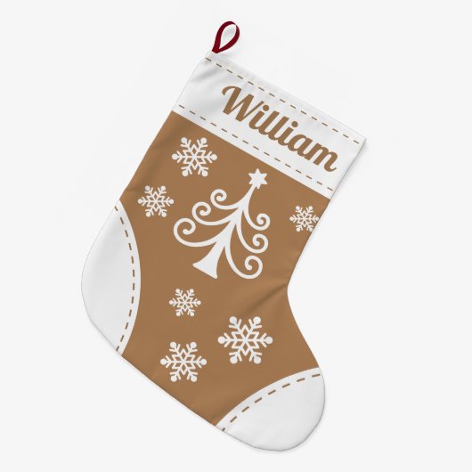 ツリーエレガントクリスマスストッキング ラージクリスマスストッキング (正面 (吊り時))