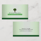 ツリーエレガントグリーン自然リネンガーデンランドスケープ 名刺 (正面/裏面)