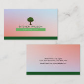 ツリーエレガントグリーン自然リネンガーデンランドスケープ 名刺 (正面/裏面)