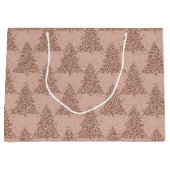 ツリーエレガントパターン |グラムバラ金ゴールドクリスマス ラージペーパーバッグ (正面)