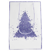 ツリーエレガントパターン | Dusty Mauveピンクのクリスマス ミディアムペーパーバッグ (裏面)