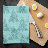 ツリーエレガントパターン | Luxe Aqua Mintクリスマス キッチンタオル