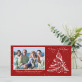 ツリーエレガントファミリークリスマスフォトカード シーズンカード (スタンド正面)