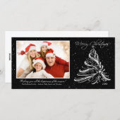 ツリーエレガントファミリークリスマスフォトカード シーズンカード (正面/裏面)