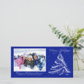 ツリーエレガントファミリークリスマスフォトカード シーズンカード (スタンド正面)